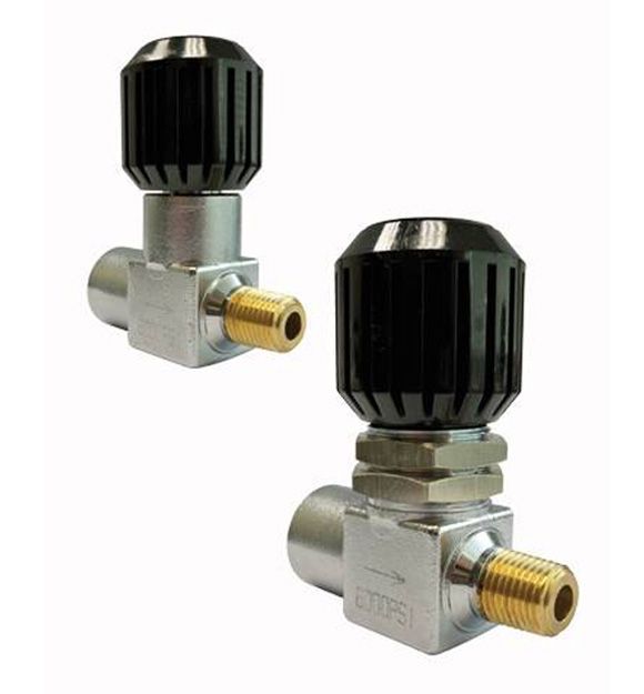 Line Valve, ¼” F. NPT Inlet, ¼” F. NPT Outlet, 6000 PSI Service Pressure, Chrome Plated Brass Body, Black Open/Close Handwheel (YVA3010A)
