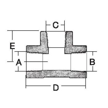 Tee 1/2" x 1/2" x 1/2" 4500 PSI WP