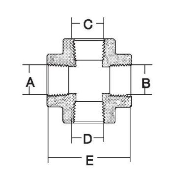 Cross 1/2" x 1/2" x 1/2" x 1/2" 4500 PSI WP