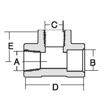 Tee 1/2" x .843 - .847 x 1/2" 3750 PSI WP