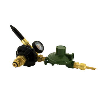Latex / Mylar Balloon Inflator + Push Down Mylar Valve, Auto Shut-Off, Contents Gauge, Hand Tight Connection