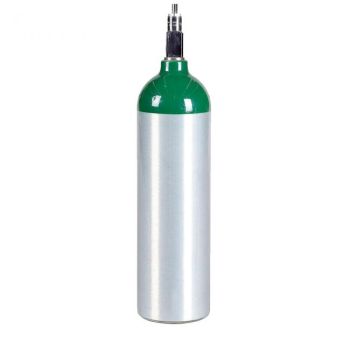 EM9-1 Aluminum Medical Oxygen Cylinder, 9 cu. ft., CGA 870 standard valve installed