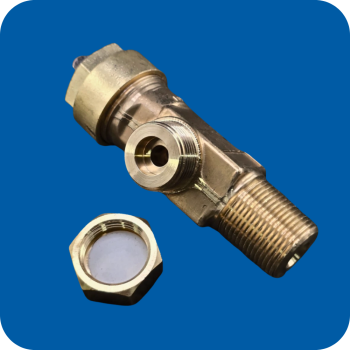Sherwood Chlorine Cylinder Valve, CGA 820 Outlet, 3/4"-14 CL-2, Cylinder Valve, 158 Fuse Plug, Garlock Packing