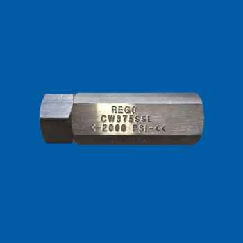 REGO 2-PIECE SOFT SEAT STAINLESS STEEL CHECK VALVE, 1/4" OUTLETS - FOR CAR WASH INDUSTRY