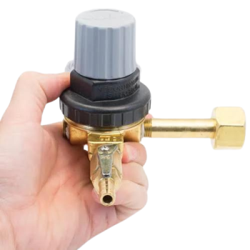 Taprite Commercial Grade Primary Co2 Regulator, CGA 320 Inlet, 5/16" Barb Shutoff With Check, 60lb Gauge