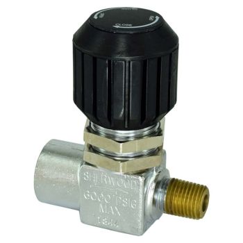 Panel mount line valve, 1/4" fnpt, 1/4" mnpt, 6000psi, chrome plated