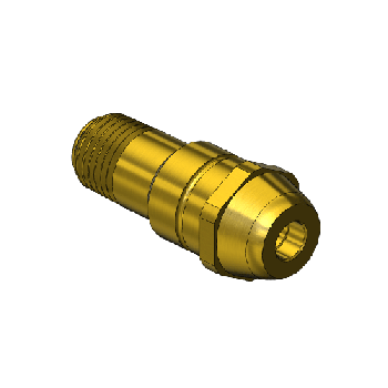 Western #300-3 - Nipple, CGA 520, 1/4 NPTM, 1.75LNG"
