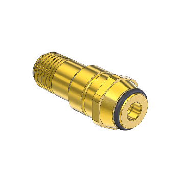 Nipple, CGA 520, 1/4 NPTM, 1.75 LG, WITH O-RING