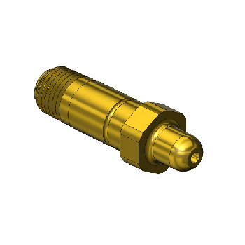 Threaded Inlet Nipple, CGA 326, 1/4NPTM, 2.125'' LNG
