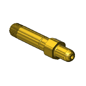 Western #347-3 - Threaded Inlet Nipple, CGA 347, 1/4NPTM, 3'' LNG"