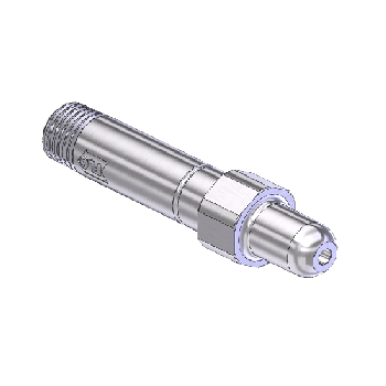 Check Valve Nipple, CGA 347, 1/4 NPTM, 3.0LNG"