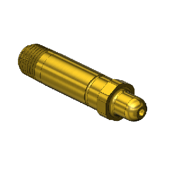 CGA 280 Western #283 - Nipple - Threaded Inlet, 1/4 NPTM, 2.5LNG"