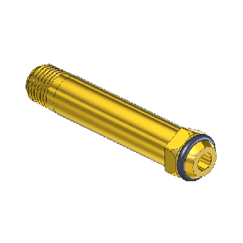 CGA 296 Handtight Nipple, 1/4NPTM, 3LNG"