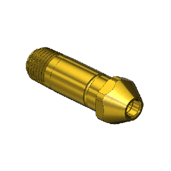 CGA 300 Western #16-3 Threaded Inlet Nipple, 1/4 NPTM, 2LNG"