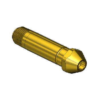 Western #16-8 - Threaded Inlet Nipple, CGA 300, 1/4NPTM, 2.5LNG"