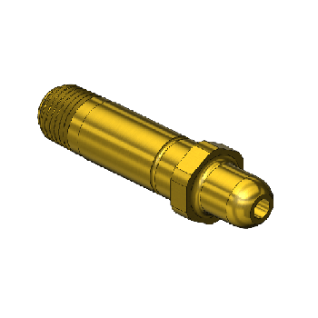 Western #83 - Thread Inlet Nipple, CGA 350, 1/4NPTM, 2.5LNG"