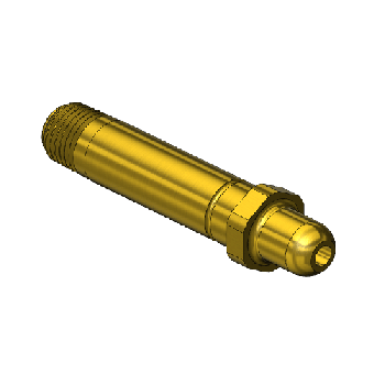 Western #87 - Threaded Inlet Nipple, CGA 350, 1/4nptm, 3lng"