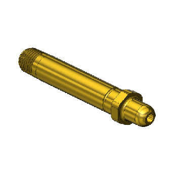 Threaded Inlet Nipple, CGA 350, 1/4NPTM, 3.5LNG"