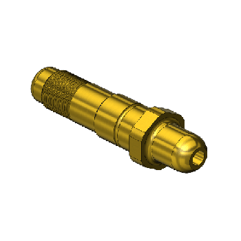 Western #86 - Threaded Inlet Nipple, CGA 350, 1/2-27UNS, 2.5LNG."