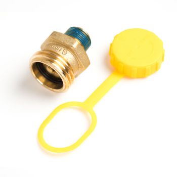 1-3/4'' Male Acme x 3/4'' MNPT Fill Valve For Propane Forklift Cylinder, Yellow Safety Cap Included, (ME601-6)