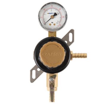Taprite, Secondary Beer Regulator, 1P1P, 5/16" Barb Inlet, 5/16" Barb Shut-off, 60lb Gauge
