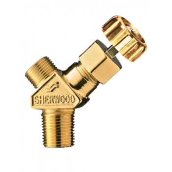 Sherwood Acetylene Valve, CGA 200, 3/8-18'' NGT, Handwheel Operated