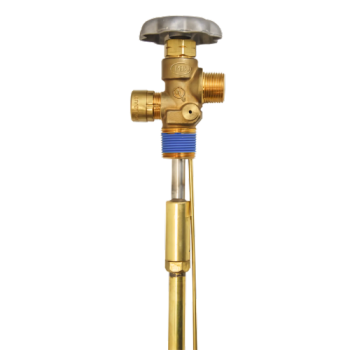 DOT 100# Liquid Service Valve 3/4''NGT Inlet x M. CGA555 Outlet - 375PSI w/Vent