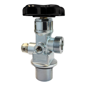 High Flow Nitrous Oxide (N2O) CGA 660 Racing Valve, Chrome Plated, 1.125” Straight Thread Inlet, 3,000 PSI, CS Style, CG-1 Safety, Gauge Port, High Performance