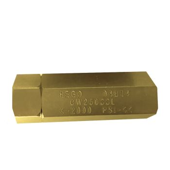 RegO Two Piece Brass Check Valve, Soft Seat, Car Wash Industry