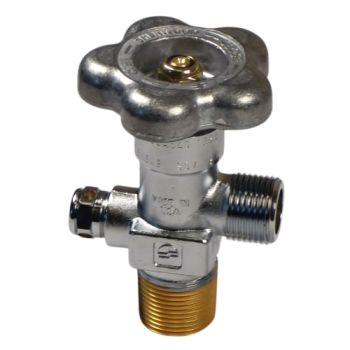 Sherwood Chrome Plated Cylinder Valve, CGA 326, 3/4 NGT, 3775psi PRD - GVA32661-35