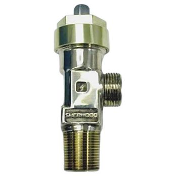 Sherwood Chlorine Valve, CGA 820 Outlet, Robust 3/4"-14 CL-2, Ton Container Valve, PTFE Packing