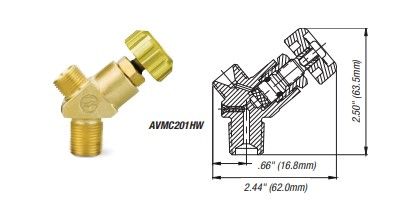 Sherwood Acetylene Valve, CGA 520; 3/8-18 NGT, sold by Compressed Gas Valve